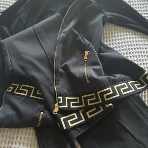 Versace Black and Gold Logo tracksuit